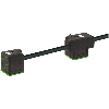 2xEV Forme A 18mm 24V LED+ATP 0,15m Câble PUR 4x0,75 Noir Cpc 10m