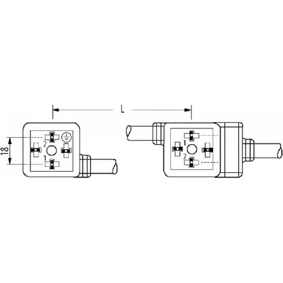 2xEV Forme A 18mm 24V LED+ATP 0,15m Câble PUR 4x0,75 Noir Cpc 10m-Lire la description