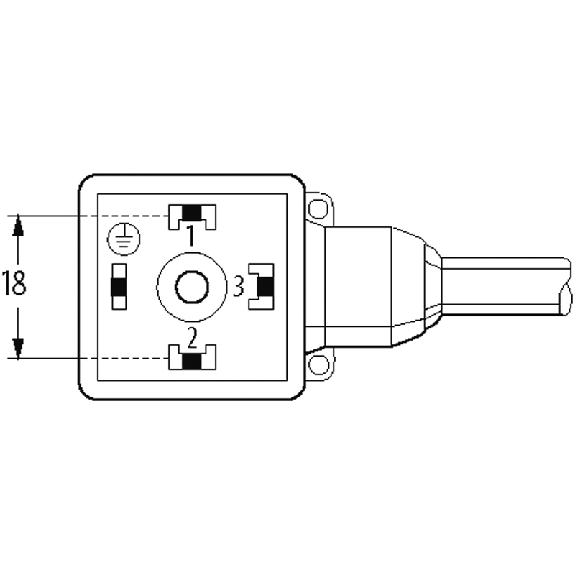 Connect. Pressostat Forme A 18mm 24Vdc LED; PUR 5x0,75 Noir Cpc 1,5m-Lire la description