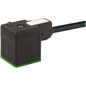 Connect. Pressostat Forme A 18mm 24Vdc LED; PUR 5x0,75 Noir Cpc 1,5m-Lire la description