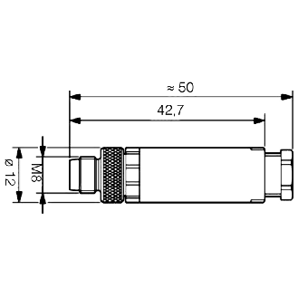 Connect.M8-M-Axial,4 p,Field attach.-Lire la description