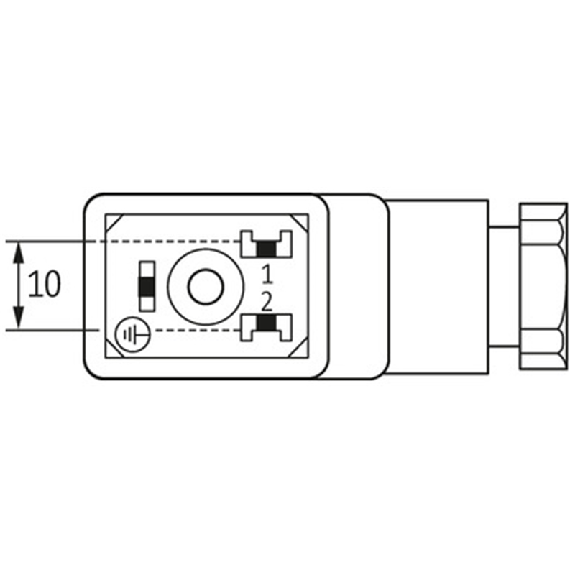 Connect. EV Forme B 10mm 230V LED+VDR 2P+T M16x1.5-Lire la description