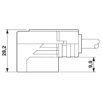 Connect. EV Forme A 18mm 230V; Câble PUR 3x0.25 Gris/Noir 5m-Lire la description