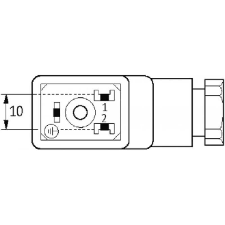 Connect. EV Forme B 10mm 230V 2P+T M16x1.5-Lire la description