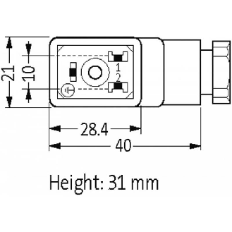 Connect. EV Forme B 10mm 230V 2P+T M16x1.5-Lire la description