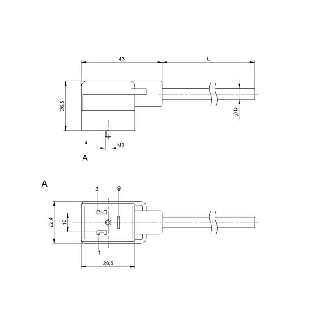 Connecteur EV Forme B 10mm 24V Diode Câble PVC Gris 5m-Lire la description