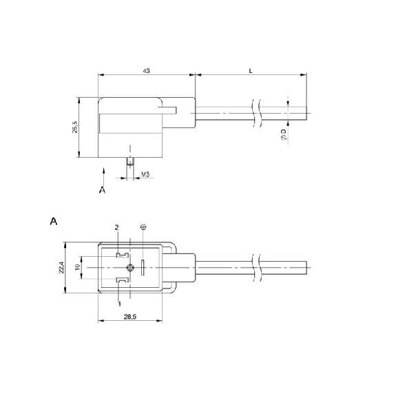 Connecteur EV Forme B 10mm 24V Diode Câble PVC Gris 5m Connecteur EV Forme B 10mm 24V Diode Câble PVC Gris 5m-Lire la description