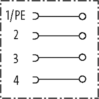 7/8'' Fem Droit 4p; Bornes à vis max. 1,5mm², Ø6-8 mm-Lire la description