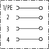 7/8'' Fem Droit 4p; Bornes à vis max. 1,5mm², Ø6-8 mm