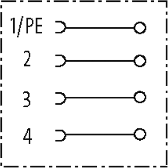 7/8'' Fem Droit 4p; Bornes à vis max. 1,5mm², Ø6-8 mm-Lire la description