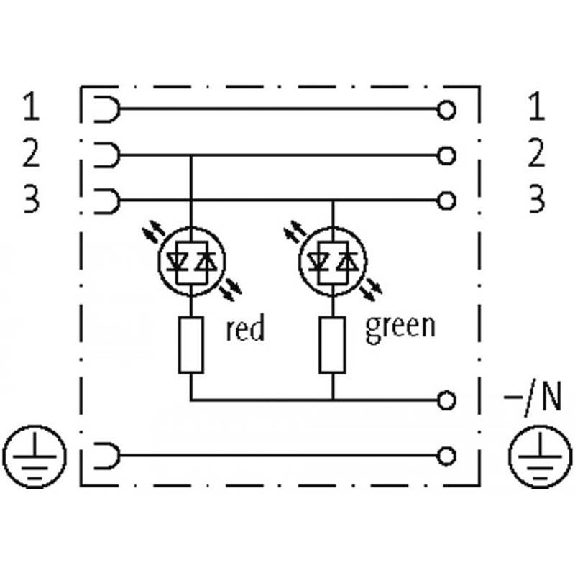 Connect. PR Forme A 18mm 24-230V LED V/R PG9-Lire la description