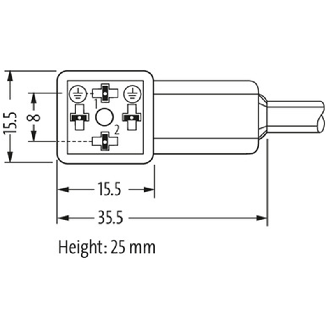 Connect. Forme C 8mm 24V LED+ATP; PUR 3x0.75 Noir Cpc 15m-Lire la description