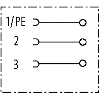 7/8'' Fem Droit 3p; Bornes à vis (x3) <1.5mm², Ø6-8mm