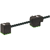 2xEV Forme A 18mm 24V LED+ATP 0,11m Câble PVC 4x0,75 Noir 3m