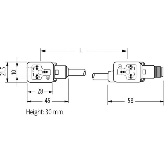 2xEV Forme B 10mm 24V LED+ATP Câble PVC 3x075 Noir; M12 Mâle arrière 2xEV Forme B 10mm 24V LED+ATP Câble PVC 3x075 Noir; M12 Mâle arrière-Lire la description