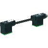 2xEV Forme B 10mm 24V LED+ATP Câble PVC 3x075 Noir; M12 Mâle arrière