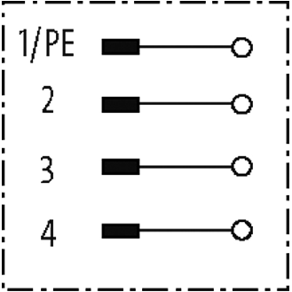 7/8'' Mâle Droit 4p; Bornes à vis max. 1,5mm², Ø6-8 mm-Lire la description