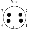7/8'' Mâle Droit 4p; Bornes à vis max. 1,5mm², Ø6-8 mm
