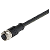 Connecteur femelle de câble pour D41L, droit, à vis M12, PUR, 10m