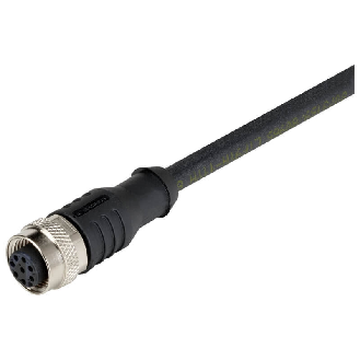 Connecteur femelle de câble pour D41L, droit, à vis M12, PUR, 10m-Lire la description