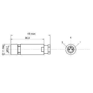 Connect.M8-F-Axial,3 p,Field attach.-Lire la description