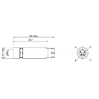 Connect.M8-F-Axial,4 p,Field attach.-Lire la description