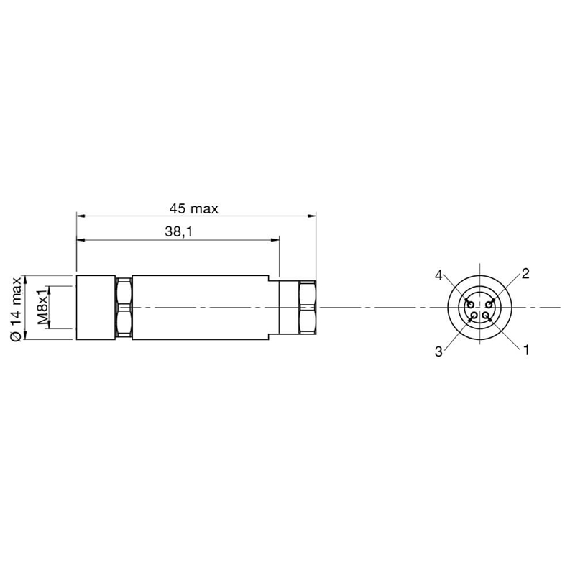 Connect.M8-F-Axial,4 p,Field attach. Connect.M8-F-Axial,4 p,Field attach.-Lire la description
