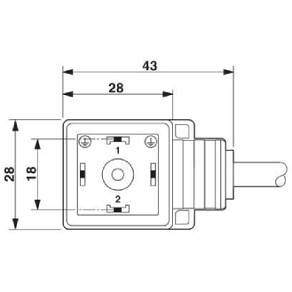 Connect. EV Forme A 18mm 230V; Câble PUR 3x0.25 Gris/Noir 3m-Lire la description