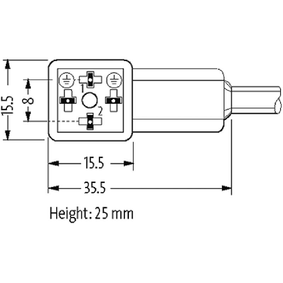 Connect. Forme C 8mm 24V LED; PVC 3x0.75 Gris 1.5m-Lire la description