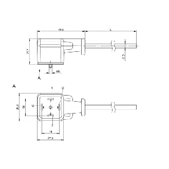 Connecteur EV Forme A 18mm 24V LED+ATP Câble PUR Cpc 5m-Lire la description