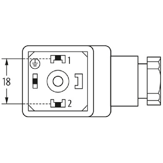 Connect. EV Forme A 18mm 24V LED+VDR 2P+T M20x1.5-Lire la description