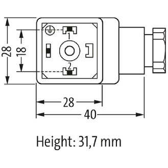 Connect. EV Forme A 18mm 24V LED+VDR 2P+T M20x1.5-Lire la description