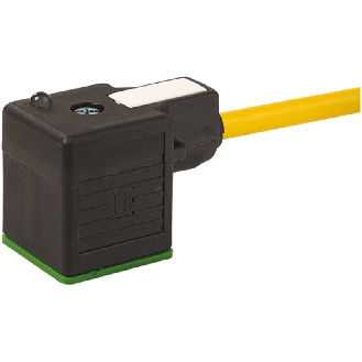 Connect. EV Forme A 18mm 24V LED+ATP; PUR 3x0,75 Jaune Cpc 10m-Lire la description