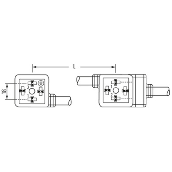 2xEV Forme A 18mm 24V LED+ATP; Câble PUR UL/CSA 4x0,75 Noir Cpc 3m-Lire la description