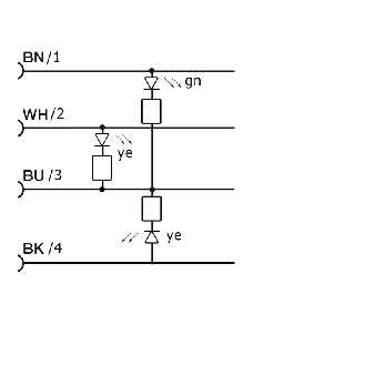 Connect.M12-F,4 poles-5m-LED,PUR,90°-Lire la description