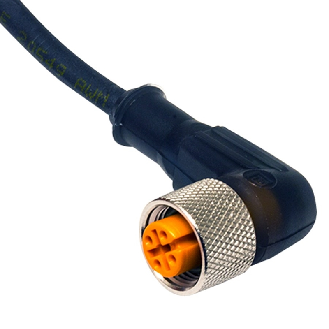 Connect.M12-F,4 poles-5m-LED,PUR,90°-Lire la description