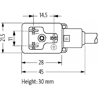 Connect. Forme BI 11mm 0-230V Câble PVC 3x0.75 Noir 5m-Lire la description