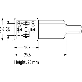 Connect. EV Forme CI 9,4 mm 24V LED+ATP; PVC 3x0,75 Gris 3m-Lire la description