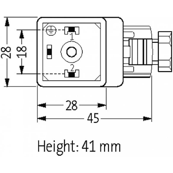 Connect. EV Forme A 18mm 24V LED+Z-DIODES PG9-Lire la description