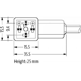 Connect. EV Forme CI 9,4 mm 24V LED; PUR 3x0,75 Noir 3m-Lire la description