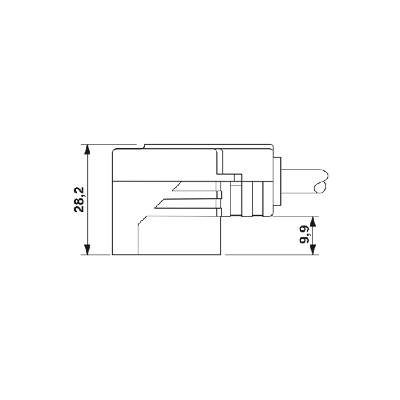 Connect. EV Forme A 18 mm 24V LED+Z-DIODE; Câble PUR Gris/Noir 5m-Lire la description