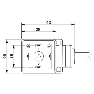 Connect. EV Forme A 18 mm 24V LED+Z-DIODE; Câble PUR Gris/Noir 5m-Lire la description