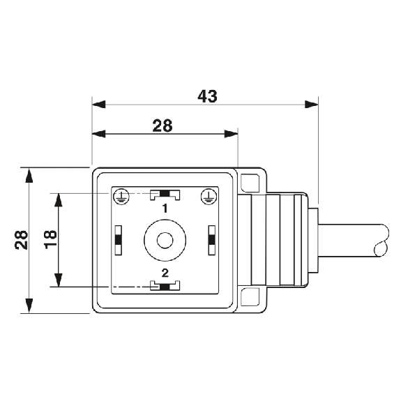 Connect. EV Forme A 18 mm 24V LED+Z-DIODE; Câble PUR Gris/Noir 5m-Lire la description