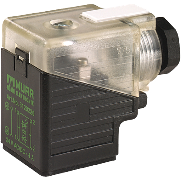 Connect. EV Forme A 18mm 24-230V LED+Redresseur M16x1.5-Lire la description