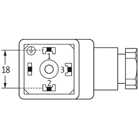 Connect. PR Forme A 18mm 250V 3+PE M16x1.5-Lire la description
