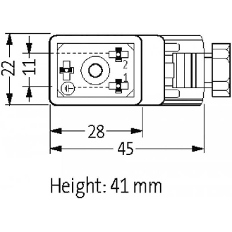Connecteur EV Forme BI 11mm 0-230V M16x1,5-Lire la description