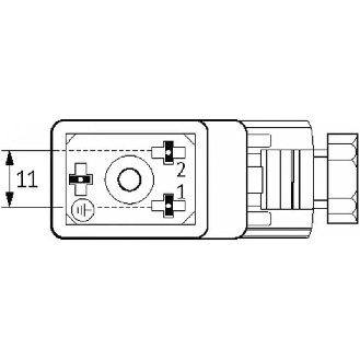 Connecteur EV Forme BI 11mm 0-230V M16x1,5-Lire la description