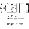 Connecteur EV Forme C 8mm LED+VDR 24V 2P+T M12x1,75
