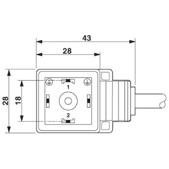 Connect. EV Forme A 18mm 230V; Câble PUR 3x0.25 Gris/Noir 1.5m-Lire la description