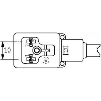 Connect. EV Forme B 10mm 24V LED+ATP; PVC 3x0,75 Gris 2m-Lire la description